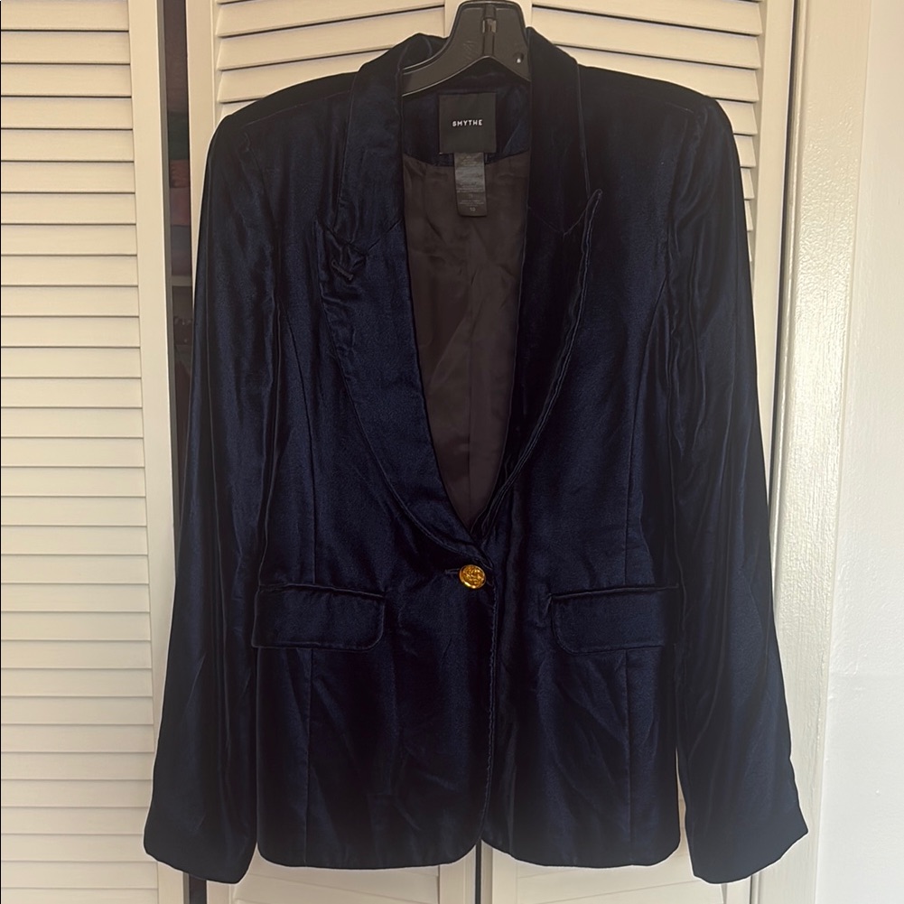 Smythe Velvet Blazer - Elegant Navy